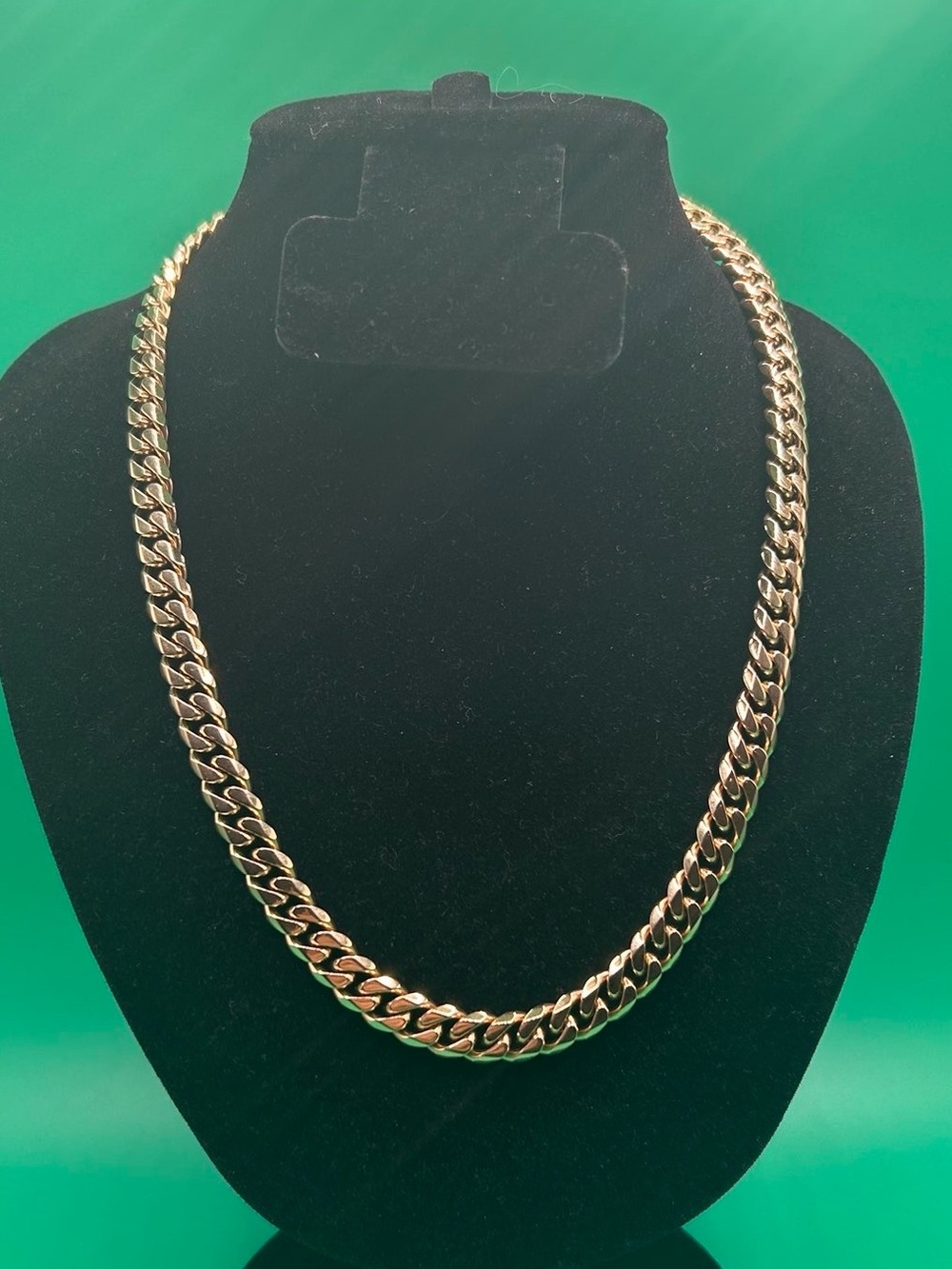 8mm Gold Curb Cuban Link Chain Necklace 20 Inch Unisex Waterproof New